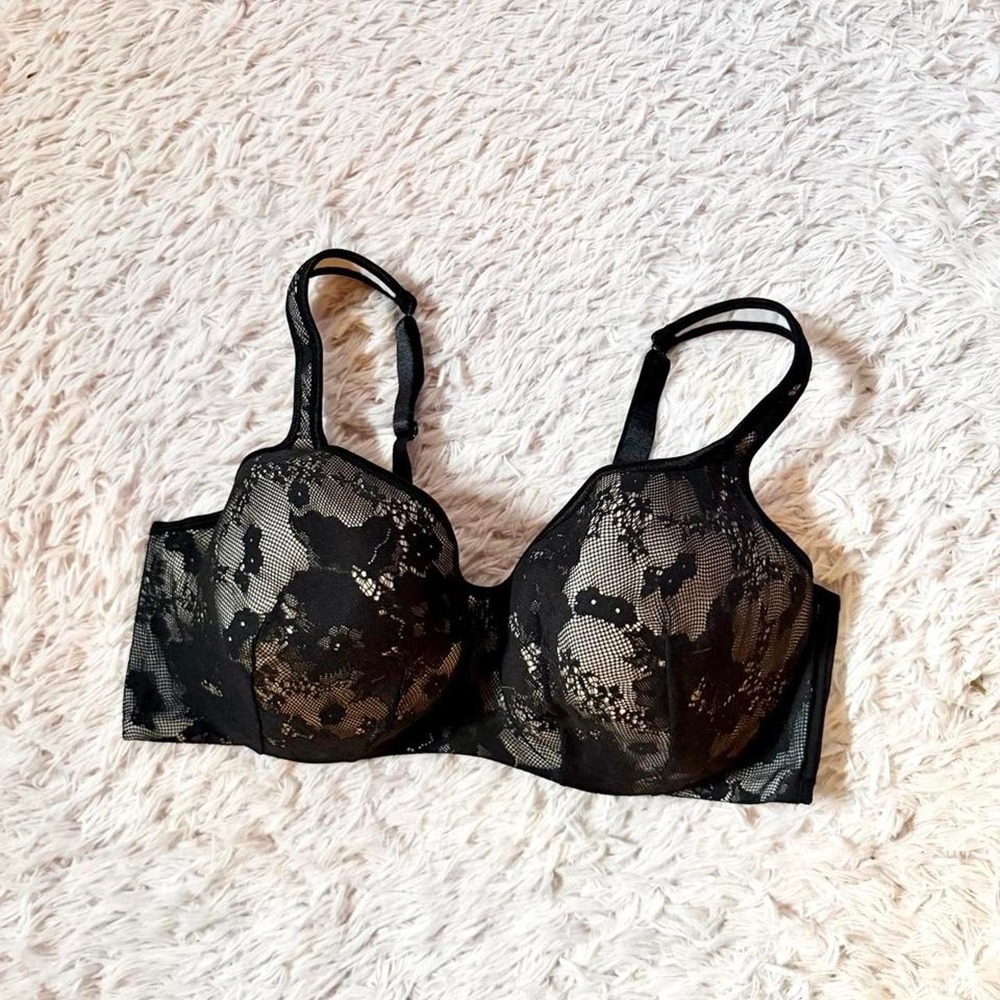 Cacique Lane Bryant Full Coverage Lace Romantic Femme Balconette Bra Womens 44DD